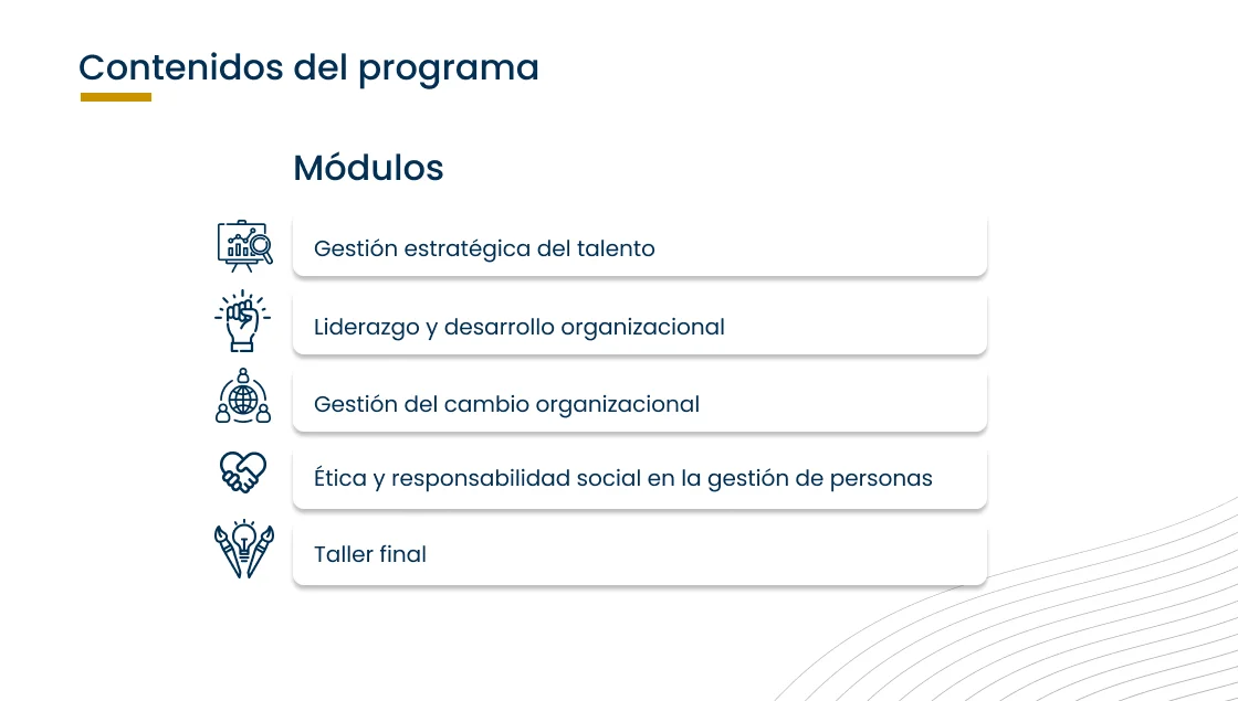 Plan de Estudios Diplomado en Gestión de Personas y Cambio Organizacional